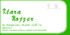 klara mojzer business card